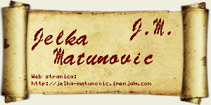 Jelka Matunović vizit kartica